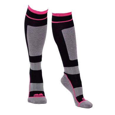 Жіночі гірськолижні шкарпетки, рожево-чорний, 35-37